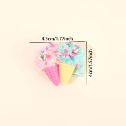 2Pcs Ice Cream Cone Hair Clips Sweet Pink Simulated Ice Cream Hairpins For Baby Girls Children Cute Headdress Hair Accessories