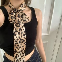 Retro Leopard Print Scarf For Women Narrow Long Hair Tied Fashion Neckerchief Women Belt Scarf Accessories