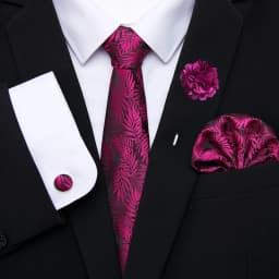 Great Quality Pink Floral Bow Tie Pocket Squares Cufflink Brooch Clip Pin Set Man Necktie Suit Accessories Birthday Gift