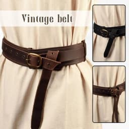 Medieval Waist Belt Buckle Belt PU Leather Viking Knight Waistband Waist Wide Stretch Vintage Costume Accessories Cosplay