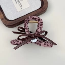 Sexy Pink Leopard Print Headband Hairclips Scrunchies High Quality Pink Purple PU Leather Leopard Hair Ties Barrettes Hair Claws