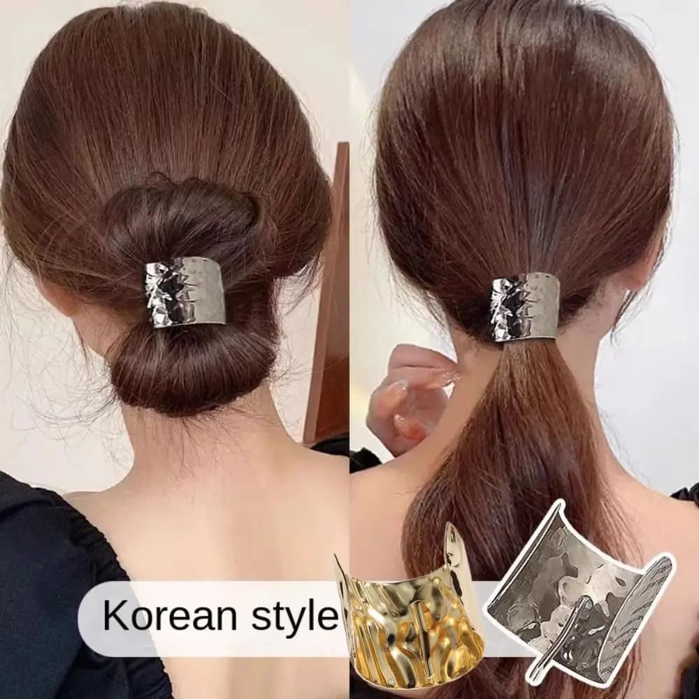 Horsetail Holder Retro Metal Lava Hairpin Korean Hair Accessories Ponytail Holder Head Bands Headwear Hair Ties Women Lady Girl
