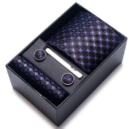 Holiday Gift Box Brand Tie Handkerchief Cufflink Set For Men Necktie Red Paisley Suit Acessorisess Fit Wedding Gravats