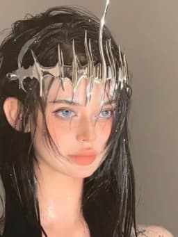 Liquid Irregular Fluid Face Masque Mask for Women Gothic Metal Headbands Mens Rock Headwear Carnival Party Punk Hair Accessories