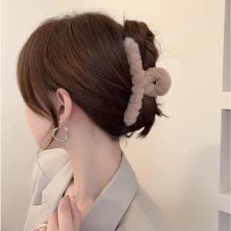 Solid Fluffy Cross Hair Claw For Women Girls Sweet Hair Ornament Plush Headband Hair Claw Clip Hairpin Fashion Hair Accessories