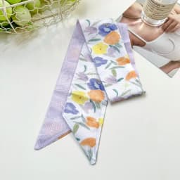 Fashion Floral Print Long Ribbons Hair Scarf for Women Satin Headband Long Silk Scarves Ribbon