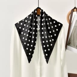 60cm Dot Printed Square Scarf Summer Lightweight Head Cover Shawl With Adjustable Strap For Women Bag Accessories
