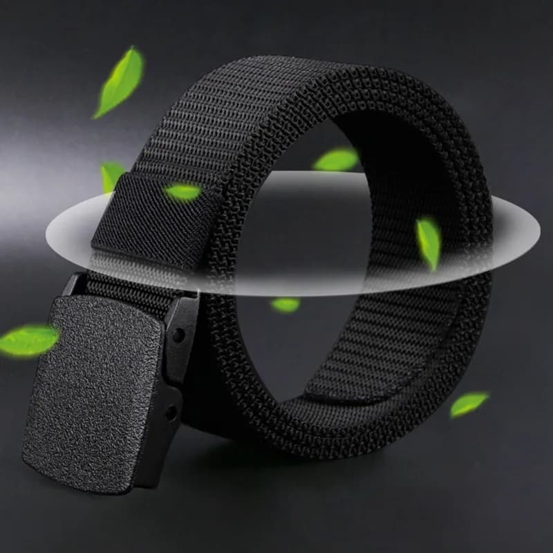 Plastic Buckle Nylon Canvas Belt Men Women Outdoor Work, 1.5inch Wide Metal-free Military Tactical Waist Belt Airport Friendly