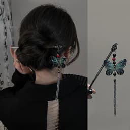 Retro Elegant Ancient Style Butterfly Tassel Hair Stick For Women Girls Classical Hairpin Chinese Cheongsam Hair Accessories