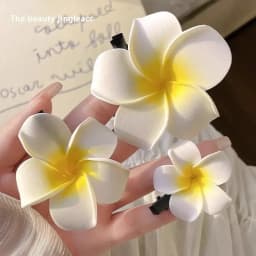 2025 New Women Plastic Flower Hair Clips Fashion Girls Hairpins Egg Flowers Barrette Hawaiian Vacation Leisure Hair Accessories