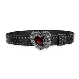 Unisex Jeans Belt Sword Red Heart Gothic Y2k Fashion Belts For Women Designer Luxury Black Rivet Punk Accessory Men's Belt Male