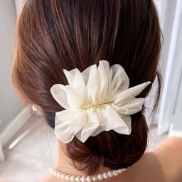 1/2 Pcs Elegant Minimalist Chiffon Flower Big Spring Hair Claw Clips for Women,, Solid Color Hair Accessory for Ponytail