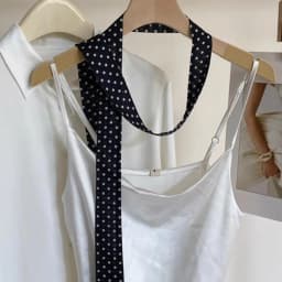 Korean Style Polka Dot Scarf For Women Handle Bag Ribbons Brand Fashion Head Scarf Narrow Long Skinny Neckerchief Headbands