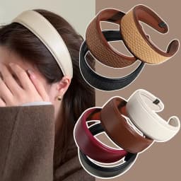 New 2025 Retro PU Leather Hairbands Wide Turbans Non-slip Hoop Headband Elegant Hair Accessories Women Girls Fashion Items Gifts