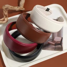 New 2025 Retro PU Leather Hairbands Wide Turbans Non-slip Hoop Headband Elegant Hair Accessories Women Girls Fashion Items Gifts