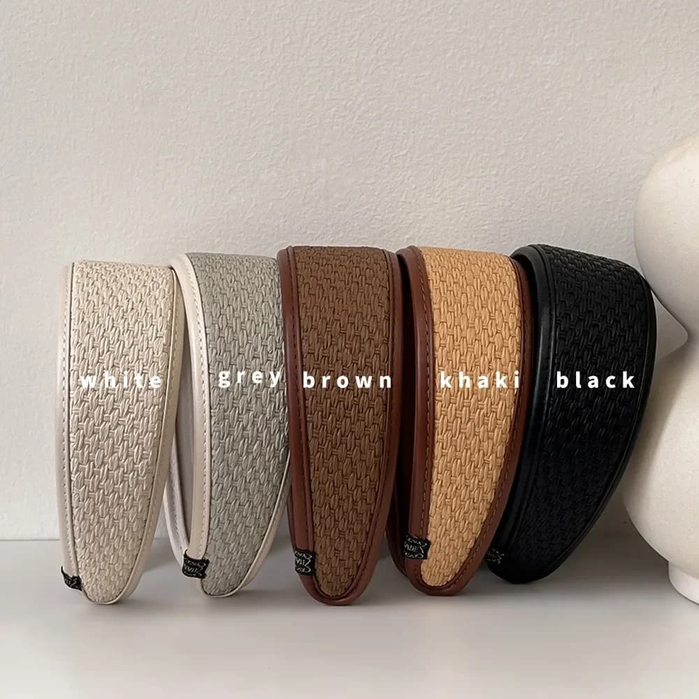 New 2025 Retro PU Leather Hairbands Wide Turbans Non-slip Hoop Headband Elegant Hair Accessories Women Girls Fashion Items Gifts