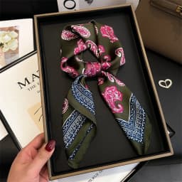 2025 New Paisley Print Square Scarf Soft Satin Bandana Vintage Windproof Head Wrap Shawl Imitation Silk Travel Beach Towel