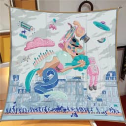 Silk Scarf Women Horse Printed Square Scarves Head Echarpes Silk Foulards Femme Wraps Beach Shawls Bandana Lady Hijabs 90CM