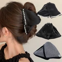 Elegant Large Rhinestones Bow Hair Claw Crab Pearls Hairpins Women Girls Sweet Hair Ornament Hair Clips Fashion Hair Accessories