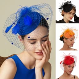 Mesh Fascinator Hats Spring Wave Point Decor Floral Hair Feather Fascinator Hats Luxury Accessories Wedding Cocktail Women