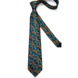 Teal Green Solid Paisley Wedding Tie For Men Fashion Design Quality Hanky Cufflink Men Gift Necktie Set