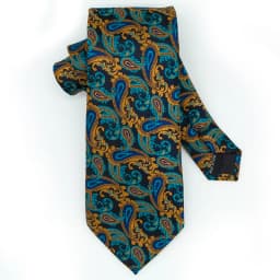 Teal Green Solid Paisley Wedding Tie For Men Fashion Design Quality Hanky Cufflink Men Gift Necktie Set