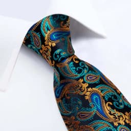 Teal Green Solid Paisley Wedding Tie For Men Fashion Design Quality Hanky Cufflink Men Gift Necktie Set