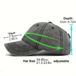 FOCUS Print Cap Washed Cotton Adjustable Classic Style Baseball Cap, Sports Duckbill Hat for Men and Women