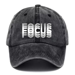 FOCUS Print Cap Washed Cotton Adjustable Classic Style Baseball Cap, Sports Duckbill Hat for Men and Women