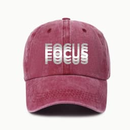 FOCUS Print Cap Washed Cotton Adjustable Classic Style Baseball Cap, Sports Duckbill Hat for Men and Women