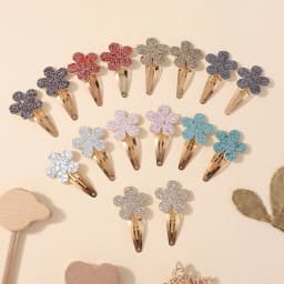 16Pcs Geometric Hair Clip Glitter DropletColorful Gradient Children Bangs BB Alloy Hairpins Girls Headclips Hair Accessories