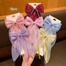 6 colorful sweet and stylish fabric bow hair clips, fashionable hair accessories suitable for daily use