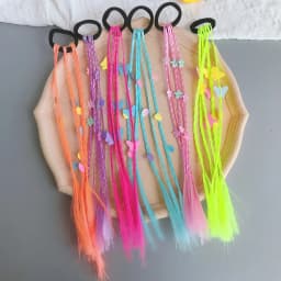Women Girls Colorful Butterfly Wigs Hairclip Ponytail Holder Princess Bows Unicorn Braid Headwear Ornaments Hair Accessories