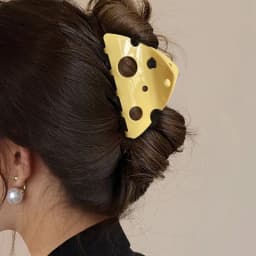 1 Pcs Women's Hair Claws Cheese Cute Kawaii Fashionable Trendy Hair Clips Personalized Creative Funny Hair Accessories Girl