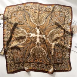 1pcs New Paisley Print Square Scarf Soft Satin Silk-like Thin Neck Scarf Mature Style Bandana Sunscreen Headscarf For Women