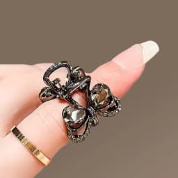 Korean Style Exquisite Black Crystal Bow Small Grab Clip for Women Alloy Cute Hair Clips Mini Hair Claw Fashion Hair Accessories