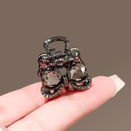 Korean Style Exquisite Black Crystal Bow Small Grab Clip for Women Alloy Cute Hair Clips Mini Hair Claw Fashion Hair Accessories