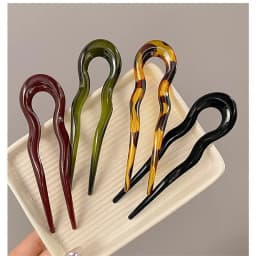 U-Shaped Hair Fork Fashion Tortoiseshell Acetate Acrylic Hairpin Geometric Design Headwear Hair Sticks Women Girls