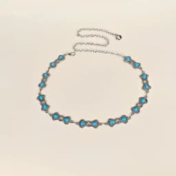Retro Silver Bohemian Women's Waist Chain Belt Female Luxury Designer Blue Gemstone Chain Western Cowboy Skirts Dress Jeans Belt