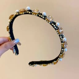 Star Leaves Rhinestones Headbands for Women Imitation Pearl Multi-layer Hollow Hair Hoop French Elegant Dedicate Party Tiaras V1