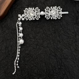 Full Rhinestones Imitation Pearls Long Tassel Ethnic Style Duckbill Hair Clips Bride's Wedding Headwear for Women New in 2026