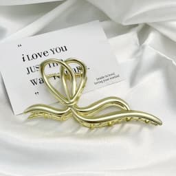 New Fashion Bow Metal Hair Women's High-End Geometric Pearl Temperament Korean Simple Girl Grab Clip Headwear