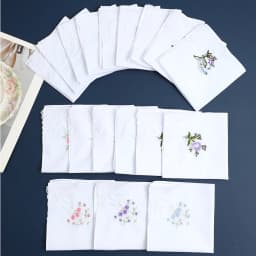 12 Pack of Women's Elegant Lace Embroidered Handkerchiefs, Pure Cotton Handkerchiefs, Thin and Soft, Wedding Season Bridal Souvenirs, Mother's Day Gifts