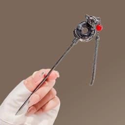 Elegant Flower Hair Sticks Forks Hair Clips Beads Chain Pendant Headpieces Women Retro Chinese Hair Accessories