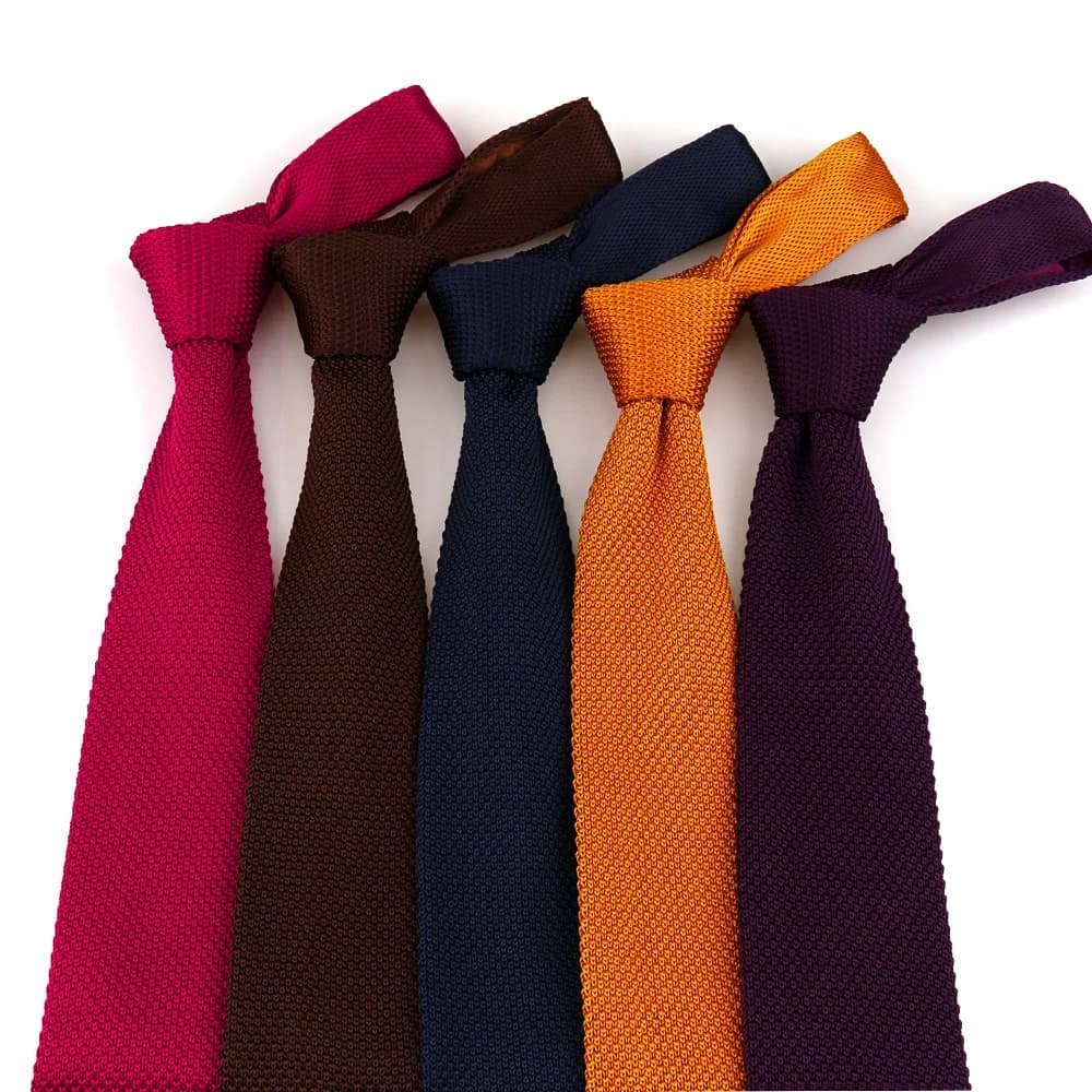 New Style Fashion Mens Tie Knit Solid Colourful Knitted Ties Necktie Normal Slim Classic Woven Gravatas Narrow Neckties Gifts