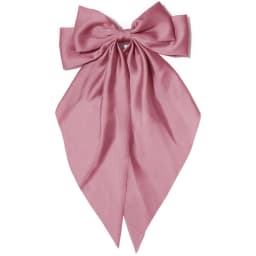 Women's Pink Bow Hair Clip, Large White Satin Bow, Long Tail Alligator Clip, Big Hair Bow Girl Suitable for Birthday Wedding Dan
