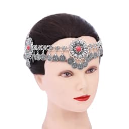 Afghan Vintage Alloy Coin Tassel Turquoise Head Chains for Women Bohemian Boho Tribal Gypsy Statement Hairband Ethnic Jewelry