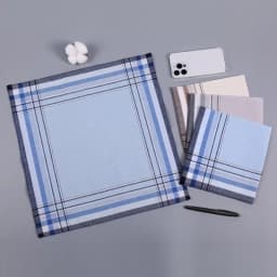 6 packs of men's pure cotton stitching handkerchief for women absorb water and sweat wipe towels color random