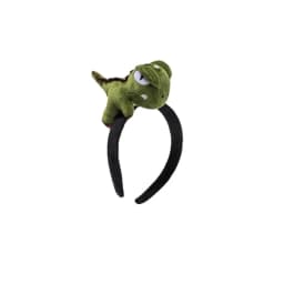 1pc cartoon green dinosaur cute shampoo headband, super cute doll head rope, dual-purpose plush delicate brooch hairpin