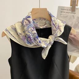 New Floral Print Cotton Bandanas 70cm Square Women's Headband Accessory Girls' Sun Protection Hairscarf Handkerchief Neckercrape
